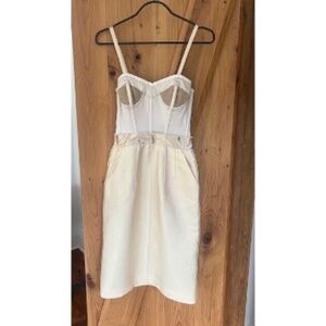 Dolce Gabbana gold silk midi corset dress size 38